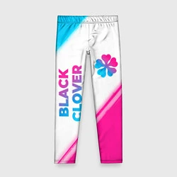 Леггинсы для девочки Black Clover neon gradient style: надпись, символ, цвет: 3D-принт