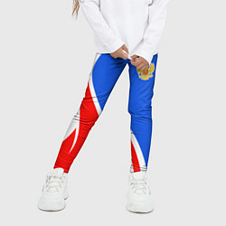 Леггинсы для девочки Герб РФ - white sport, цвет: 3D-принт — фото 2