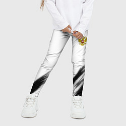 Леггинсы для девочки Russia sport черно белый, цвет: 3D-принт — фото 2
