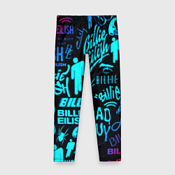Леггинсы для девочки Billie Eilish neon pattern, цвет: 3D-принт