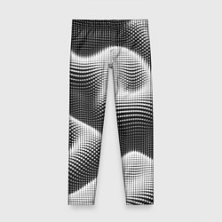Леггинсы для девочки Чёрно белый точечный абстрактный фон, цвет: 3D-принт
