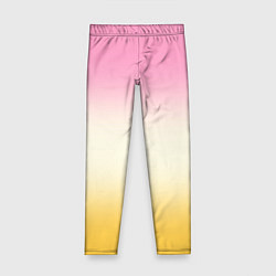Леггинсы для девочки Розовый бежевый желтый градиент, цвет: 3D-принт
