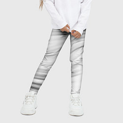 Леггинсы для девочки Бело-серый абстрактный узор дымчатый, цвет: 3D-принт — фото 2