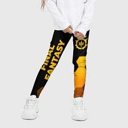 Леггинсы для девочки Final Fantasy - gold gradient вертикально, цвет: 3D-принт — фото 2