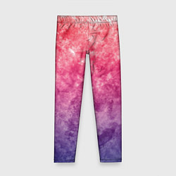 Леггинсы для девочки Абстракция - сине-красные облака, цвет: 3D-принт