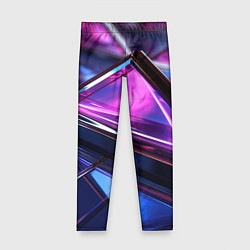 Леггинсы для девочки Фиолетовые абстрактные треугольники, цвет: 3D-принт