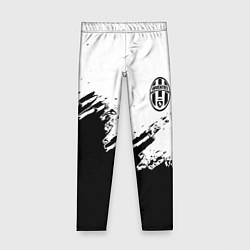 Леггинсы для девочки Juventus black sport texture, цвет: 3D-принт