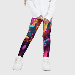 Леггинсы для девочки Яркий всплеск, цвет: 3D-принт — фото 2