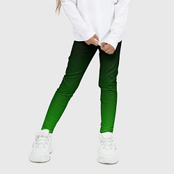 Леггинсы для девочки Чёрно зелёный градиент, цвет: 3D-принт — фото 2