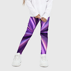 Леггинсы для девочки Металлический фиолетовый атлас ткань, цвет: 3D-принт — фото 2
