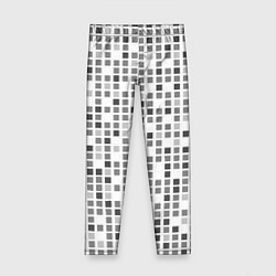 Леггинсы для девочки Серые квадраты на белом фоне, цвет: 3D-принт