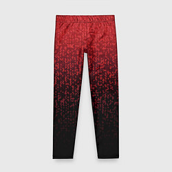 Леггинсы для девочки Градиент мозаика красно-чёрный, цвет: 3D-принт