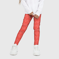Леггинсы для девочки Светлый красный треугольные полосы, цвет: 3D-принт — фото 2