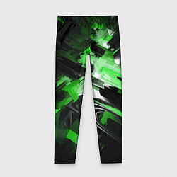 Детские легинсы Green dark abstract geometry style