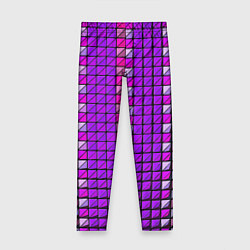 Леггинсы для девочки Фиолетовые плитки, цвет: 3D-принт