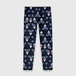 Леггинсы для девочки Чёрно-синий паттерн треугольники, цвет: 3D-принт