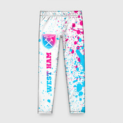 Детские легинсы West Ham neon gradient style по-вертикали