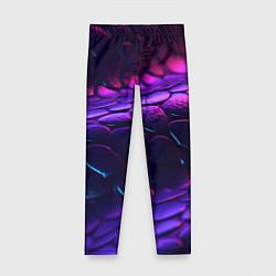 Леггинсы для девочки Фиолетовая абстрактная текстура неоновая, цвет: 3D-принт