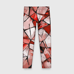 Детские легинсы Чёрно-красная абстракция и чёрные полосы