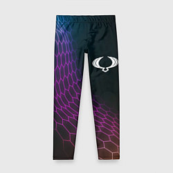 Леггинсы для девочки SsangYong neon hexagon, цвет: 3D-принт