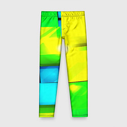 Детские легинсы Зелёные кубы разломы
