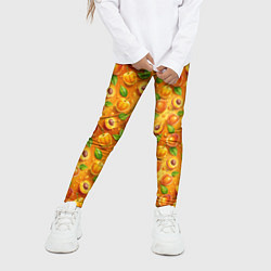 Леггинсы для девочки Сочные сладкие абрикосы паттерн, цвет: 3D-принт — фото 2
