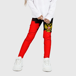 Леггинсы для девочки Россия красные краски, цвет: 3D-принт — фото 2