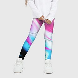 Леггинсы для девочки Неоновые краски градиент, цвет: 3D-принт — фото 2