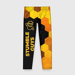 Леггинсы для девочки Stumble Guys - gold gradient по-вертикали, цвет: 3D-принт