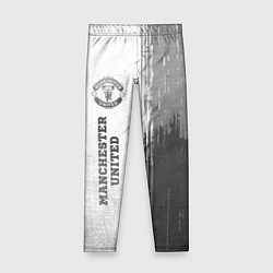 Леггинсы для девочки Manchester United - white gradient по-вертикали, цвет: 3D-принт