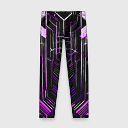Детские легинсы Purple lines on a black background