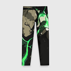 Леггинсы для девочки Зелёный разлом в камне, цвет: 3D-принт