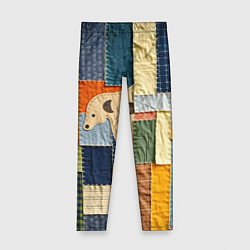 Детские легинсы Пэчворк с собакой