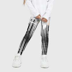 Леггинсы для девочки Жёлто-чёрный гранж на белом фоне, цвет: 3D-принт — фото 2