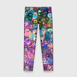 Леггинсы для девочки Новогодний виммельбух, цвет: 3D-принт