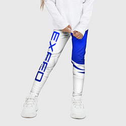 Леггинсы для девочки Exeed - синий и белый, цвет: 3D-принт — фото 2