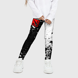 Леггинсы для девочки Дота 2 - белые брызги, цвет: 3D-принт — фото 2