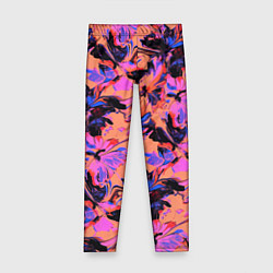 Леггинсы для девочки Абстрактные цветы - текучая краска, цвет: 3D-принт