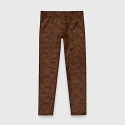 Леггинсы для девочки Коричневый текстурный, цвет: 3D-принт