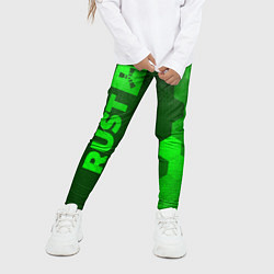 Леггинсы для девочки Rust - green gradient по-вертикали, цвет: 3D-принт — фото 2