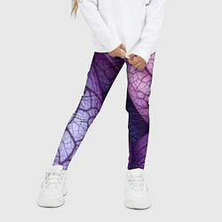 Леггинсы для девочки Прожилки экзотического растения, цвет: 3D-принт — фото 2