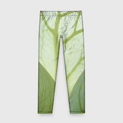 Леггинсы для девочки Макро съемка листа, цвет: 3D-принт