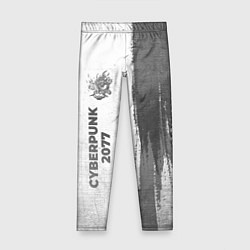 Леггинсы для девочки Cyberpunk 2077 - white gradient по-вертикали, цвет: 3D-принт