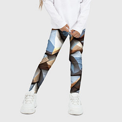 Леггинсы для девочки Каменно металлическая абстракция, цвет: 3D-принт — фото 2