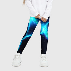 Леггинсы для девочки Голубой разлом из молний, цвет: 3D-принт — фото 2