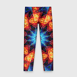 Леггинсы для девочки Фрактальная узорная абстракция, цвет: 3D-принт
