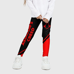 Леггинсы для девочки Assassins Creed - red gradient вертикально, цвет: 3D-принт — фото 2