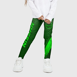 Леггинсы для девочки Nissan - green gradient вертикально, цвет: 3D-принт — фото 2