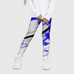 Леггинсы для девочки Color white blue, цвет: 3D-принт — фото 2