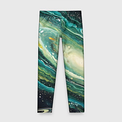 Леггинсы для девочки Зеленая вселенная, цвет: 3D-принт